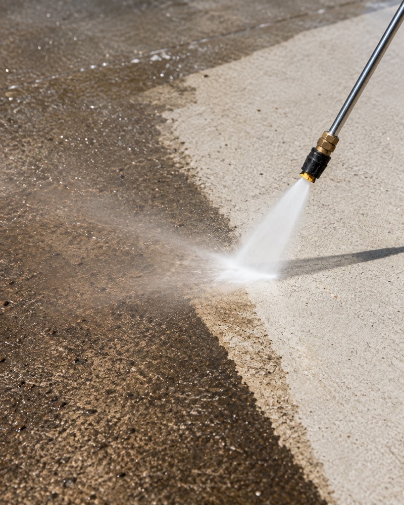 Before and after result of pressure washing service in Hesperia CA