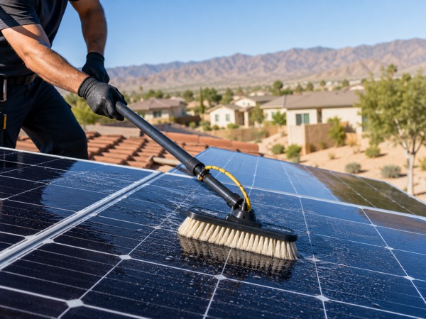 Solar panel cleaning service card, Hesperia CA